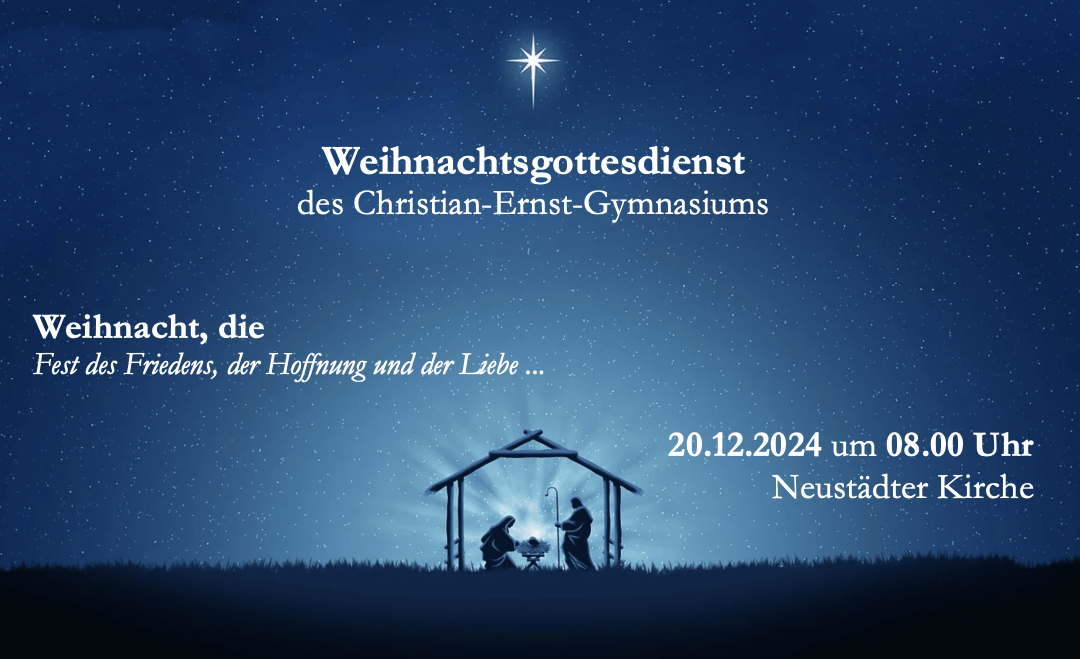 Herzliche Einladung zum Weihnachtsgottesdienst am 20.12.2024 um 08.00 Uhr